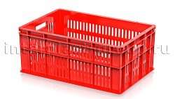 Ящик пластиковый для молока, мяса, овощей и фруктов красный
