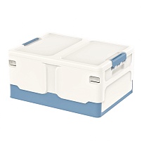 Ящик пластиковый складной белый, дно синее, 480х360х240 мм в Нальчике Ящик пластиковый складной белый, дно синее, 480х360х240 мм в Нальчике