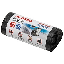 Мешки для мусора 20 л, черные, в рулоне 30 шт., ПНД, 8 мкм, 500х450 мм, LAIMA, 601376 в Нальчике