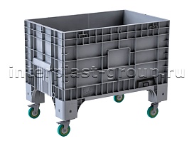 Контейнер iBox сплошной на колесах серый в Нальчике