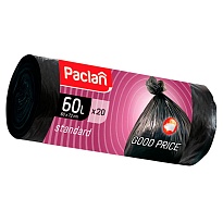Мешки для мусора 60 л, черные, в рулоне 20 шт., ПНД, 7,4 мкм, 720х600 мм, PACLAN, 600820 в Нальчике Мешки для мусора 60 л, черные, в рулоне 20 шт., ПНД, 7,4 мкм, 720х600 мм, PACLAN, 600820 в Нальчике