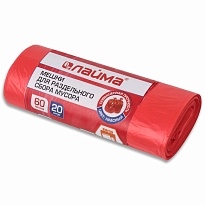 Мешки для мусора 60 л, красный, в рулоне 20 шт., ПНД, 10 мкм, 680х580 мм, LAIMA, 606702 в Нальчике Мешки для мусора 60 л, красный, в рулоне 20 шт., ПНД, 10 мкм, 680х580 мм, LAIMA, 606702 в Нальчике