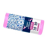 Мешки для мусора 10 л, розовые, в рулоне 30 шт., ПНД, 8 мкм, 470х360 мм, Узоры Чистоты, МУ3582 (МГ-10роз) в Нальчике