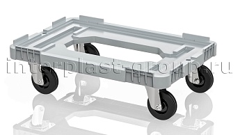 Тележка пластиковая с отверстием без тормозов серая в Нальчике Тележка пластиковая с отверстием без тормозов серая в Нальчике