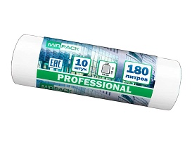 Мешки для мусора 180 л, прозрачные, в рулоне 10 шт., ПВД, 30 мкм, 1100х930 мм, PROFESSIONAL, 180104408 в Нальчике