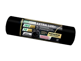 Мешки для мусора 180 л, черные, в рулоне 10 шт., ПВД, 60 мкм, 1100х930 мм, EXTRA LUX+, 1801098 в Нальчике