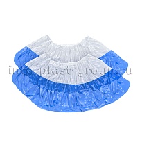 Бахилы бело-синие 1000 шт (500 пар), 48 мкм, двойная подошва, с одной резинкой, Эконом+ в Нальчике Бахилы бело-синие 1000 шт (500 пар), 48 мкм, двойная подошва, с одной резинкой, Эконом+ в Нальчике