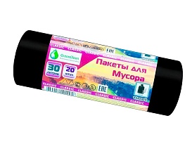 Мешки для мусора 30 л, черные, в рулоне 20 шт., ПНД, 7 мкм, 600х500 мм, MIRPACK Classik, 302040 в Нальчике Мешки для мусора 30 л, черные, в рулоне 20 шт., ПНД, 7 мкм, 600х500 мм, MIRPACK Classik, 302040 в Нальчике