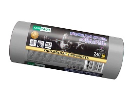 Мешки для мусора 240 л, ароматизированные, серые, в рулоне 10 шт., ПВД 40 мкм, 1500х1100 мм, СИЛАЧИ, sil240111101 в Нальчике