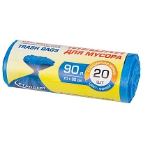 Мешки для мусора 90 л, синие, в рулоне 20 шт., ПНД, 14 мкм, 900х700 мм, LAIMA ULTRA, 607693 в Нальчике Мешки для мусора 90 л, синие, в рулоне 20 шт., ПНД, 14 мкм, 900х700 мм, LAIMA ULTRA, 607693 в Нальчике