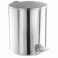 Ведро для мусора с педалью, усиленное, ТИТАН, 7 л, кольцо под мешок, нержавеющая сталь, хром в Нальчике