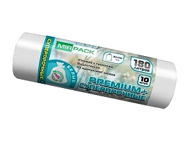 Мешки для мусора 180 л, ароматизированные, белые, в рулоне 10 шт., ПВД, 35 мкм, 1100х930 мм, PREMIUM+, 180105302 в Нальчике