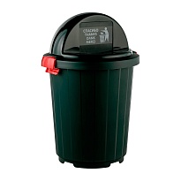 Мусорный бак с крышкой - клавишей 105 л темно-зеленый 105 темно-зеленый в Нальчике