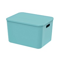 Ящик пластиковый вкладываемый бирюзовый 410х305х245 мм в Нальчике Ящик пластиковый вкладываемый бирюзовый 410х305х245 мм в Нальчике