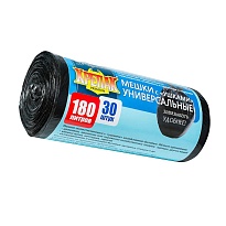 Мешки для мусора 180 л, с ушками, черные, в рулоне 30 шт., ПНД, 20 мкм, 1150х800 мм, Крепак, 4607075710399 в Нальчике Мешки для мусора 180 л, с ушками, черные, в рулоне 30 шт., ПНД, 20 мкм, 1150х800 мм, Крепак, 4607075710399 в Нальчике