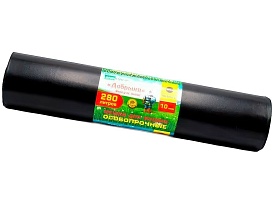 Мешки для мусора 280 л, ароматизированные, черные, в рулоне 10 шт., ПВД 110 мкм, 1400х930 мм, Добрыня, Dob28010black в Нальчике Мешки для мусора 280 л, ароматизированные, черные, в рулоне 10 шт., ПВД 110 мкм, 1400х930 мм, Добрыня, Dob28010black в Нальчике