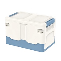 Ящик пластиковый складной белый, дно синее, 370х240х240 мм в Нальчике Ящик пластиковый складной белый, дно синее, 370х240х240 мм в Нальчике