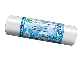 Мешки для мусора 300 л, белые, в рулоне 10 шт., ПВД 70 мкм, 1400х1000 мм, PREMIUM+, 300101602 в Нальчике Мешки для мусора 300 л, белые, в рулоне 10 шт., ПВД 70 мкм, 1400х1000 мм, PREMIUM+, 300101602 в Нальчике