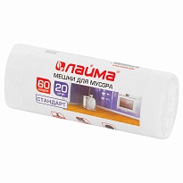 Мешки для мусора 60 л, белые, в рулоне 20 шт., ПНД, 7 мкм, 680х580 мм, LAIMA, 605539 в Нальчике Мешки для мусора 60 л, белые, в рулоне 20 шт., ПНД, 7 мкм, 680х580 мм, LAIMA, 605539 в Нальчике