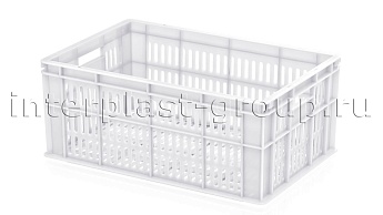 Ящик для молока, мяса, овощей и фруктов большая перфорация дно перфорированное белый в Нальчике