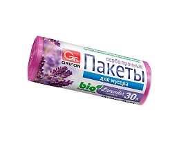 Мешки для мусора 30 л, ароматизированные, Лаванда, сиреневые, в рулоне 20 шт., ПНД, 9 мкм, 560х530 мм, GRIFON Aroma, 101-020 La в Нальчике