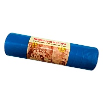 Мешки для мусора 100 л, с завязками, синие, в рулоне 10 шт., ПВД, 40 мкм, 840х670 мм, Концепция Быта Vitalux, 604933 в Нальчике